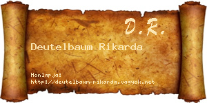 Deutelbaum Rikarda névjegykártya